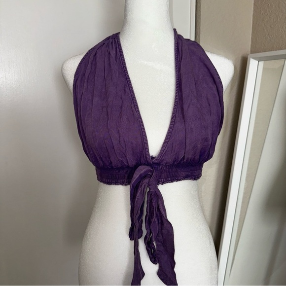 Purple Halter cotton boho Top - Picture 1 of 4
